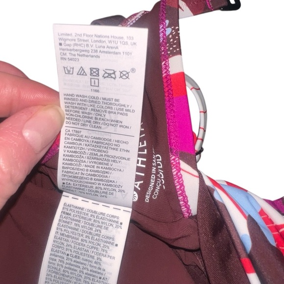 Athleta Square Neck Bra Cup Tankini 36D/DD Hero Bloom Floral Underwire Support - Picture 8 of 10